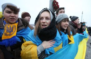 Участники празднования Дня Соборности Украины