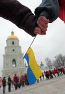 Fleshmob on occasion of Day of Collegiality of Ukraine