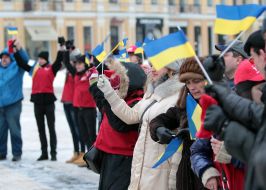 Fleshmob on occasion of Day of Collegiality of Ukraine