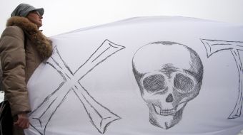 Poster with a skull