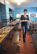 Student in the dining room