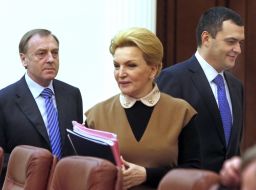 Aleksandr Lavrynovych, Raisa Bohatyryova and Vitaliy Zakharchenko