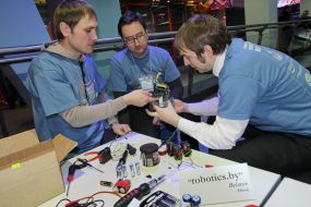 Participants of the third stage of international races of autonomous robots “Roborace”