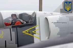 The pilot in the cockpit