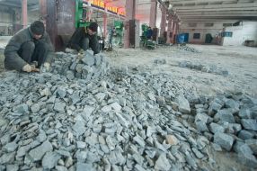 Workshop for production of paving stones