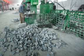 Workshop for production of paving stones