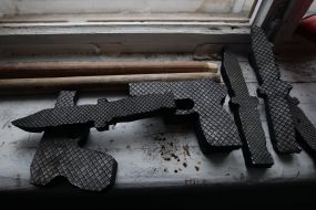 Rubber training weapons