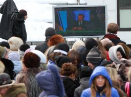 People watching speeches of Viktor Yanukovіch