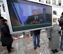 People watching speeches of Viktor Yanukovіch
