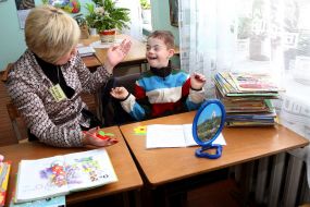 Boy with the Down Syndrome