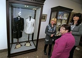 Visitors look the exhibits of exhibition