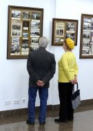 Visitors look the exhibits of exhibition