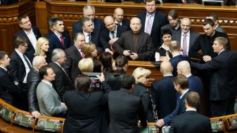 The deputies block rostrum