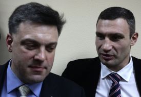Oleg Tyagnibok and Vitali Klitschko