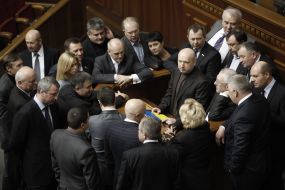 The deputies block rostrum