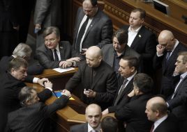 The deputies block rostrum