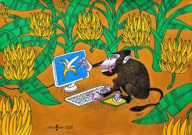 Caricature of Oleg Smal