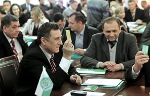 The delegates of VI extraordinary convention of Ukrainian party «the Green planet»
