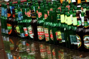 Empty beer bottles