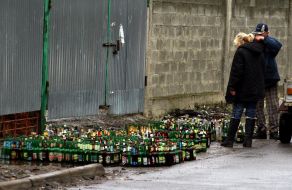 Empty beer bottles