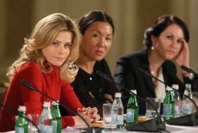 Oksana Kaletnik, Viola Kim and Tatiana Donets