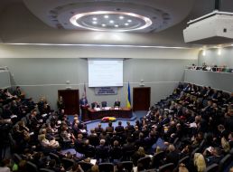 Viktor Yanukovych, Andris Berzins and Gennadiy Chizhykov