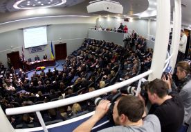 Viktor Yanukovych, Andris Berzins and Gennadiy Chizhykov