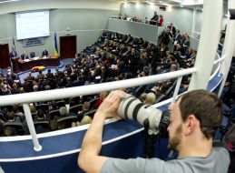 Viktor Yanukovych, Andris Berzins and Gennadiy Chizhykov
