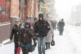 Снегопад во Львове