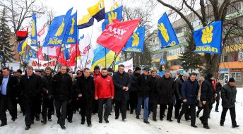 Учасники акції "Вставай, Україно!"