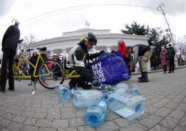 Участник экологического велопробега