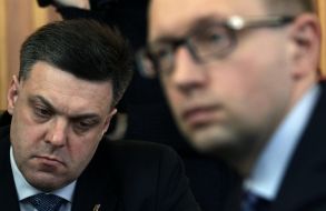 Oleg Tyagnibok and Arseniy Yatsenyuk