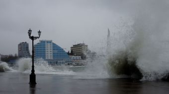 Storm on the waterfront of Sevastopol