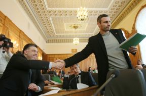 Oleg Tyagnibok and Vitaliy Klichko