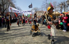 Participants of carnival procession