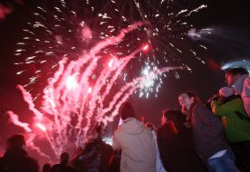 The celebratory fireworks