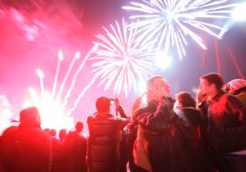 The celebratory fireworks