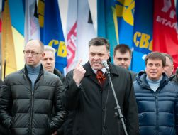 Arseniy Yatsenyuk and Oleg Tyagnibok