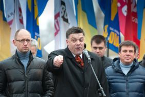 Arseniy Yatsenyuk and Oleg Tyagnibok