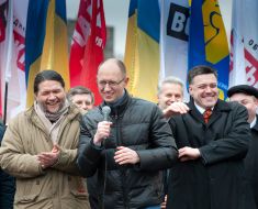 Arseniy Yatsenyuk,  Aleksandr Briginets and Oleg Tyagnibok