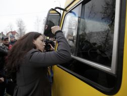 People are blocking bus