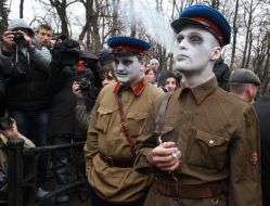 Men in the form of the NKVD during WWII