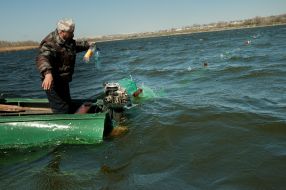 Fisherman on the boat