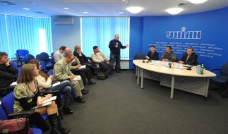 The press conference participants