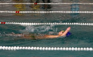 Participant of tournament on swimming