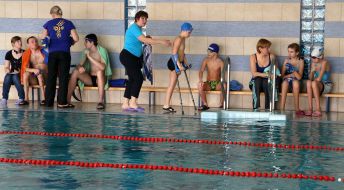 Participant of tournament on swimming