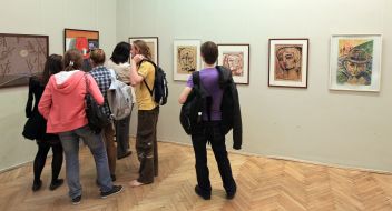 Visitors of exhibition