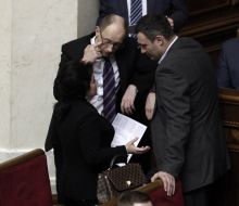 Mariya Matios, Arseniy Yatsenyuk and Vitaliy Klichko