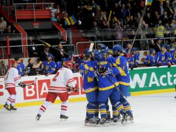 Players of Ukraine national team in hockey