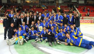 Players of Ukraine national team in hockey